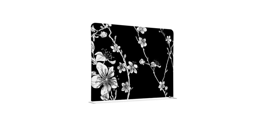 Separador textil 150-150 Doble Abstracto Flor de Cerezo Japonés Negro