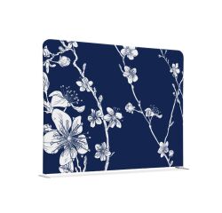 Cloison en tissu 150-150 Double Fleurs de Cerisier Japonais Abstraites Bleues
