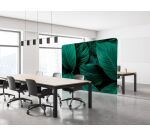 Cloison déco horizontale en tissu motif feuillage vert