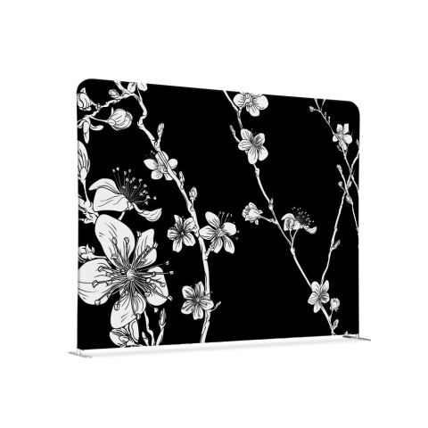Separador textil 200-150 Doble Abstracto Flor de Cerezo Japonés Negro