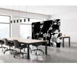 Separador textil 200-150 Doble Abstracto Flor de Cerezo Japonés Negro