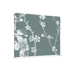 Cloison En Tissu 200-150 Double Fleurs De Cerisier Japonais Abstraites Vertes