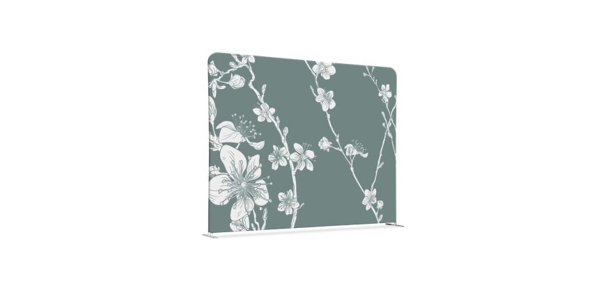 Cloison en tissu 200-150 Double Fleurs de Cerisier Japonais Abstraites Vertes