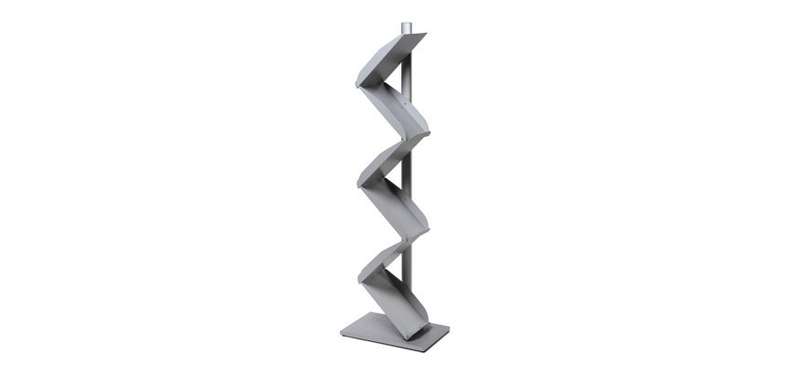 Zig Zag Brochure Stand 6x A4 Argent