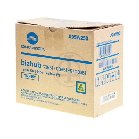 A95W250 KONICA BIZHUB C3351 Toner Yellow  12.000Pages TNP49Y