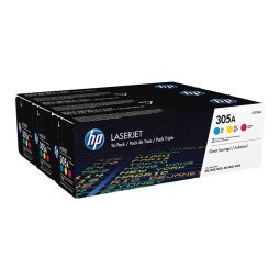 HP 305A - 3-pack - yellow, cyan, magenta - original - LaserJet - toner cartridge (CF370AM)