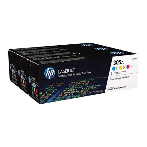 HP 305A - 3er-Pack - Gelb, Cyan, Magenta - original - LaserJet - Tonerpatrone (CF370AM)