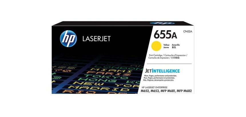 HP toner 655A, 10 500 pagina's, OEM CF452A, geel