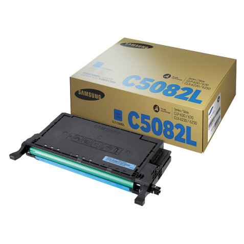 Samsung CLT-C5082L - hoog rendement - cyaan - origineel - tonercartridge (SU055A)