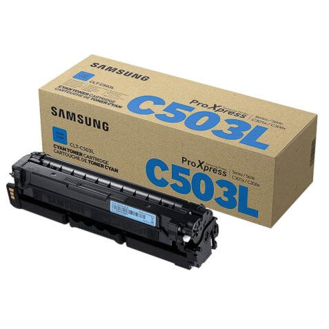 Samsung CLT-C503L - hoog rendement - cyaan - origineel - tonercartridge (SU014A)