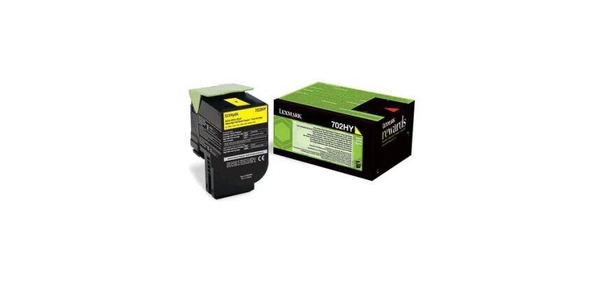 Lexmark 702HY - yellow - original - toner cartridge - LCCP, LRP