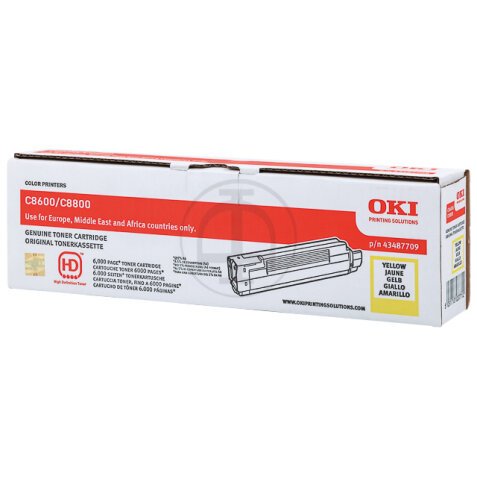 43487709 OKI C8600 Toner GeelLOW  6000pag.