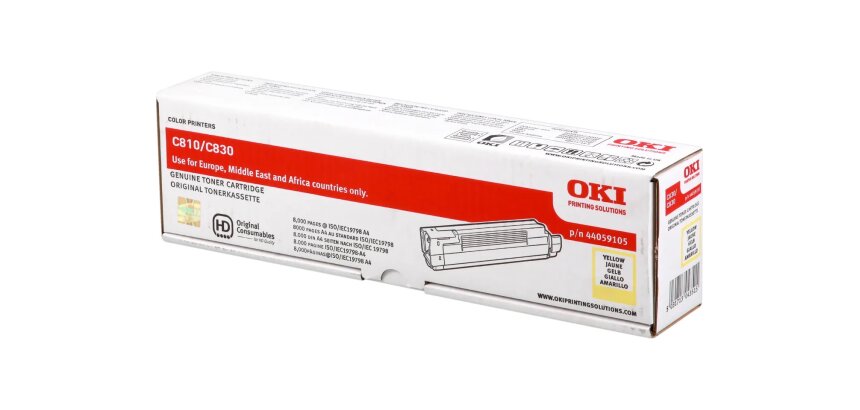 44059105 OKI C800 Toner YellowLOW  8000Pages
