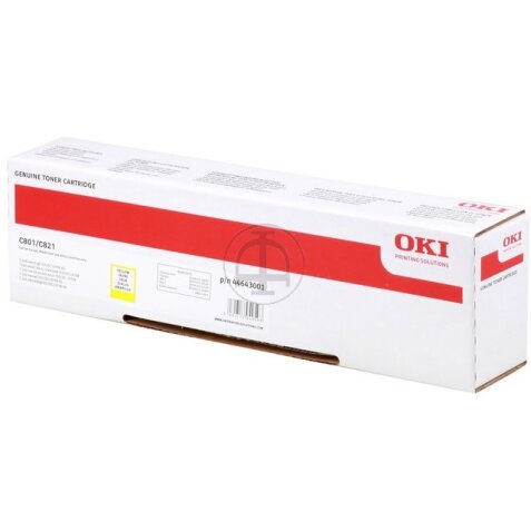 44643001 OKI C801 Toner JauneLOW  7000Pages