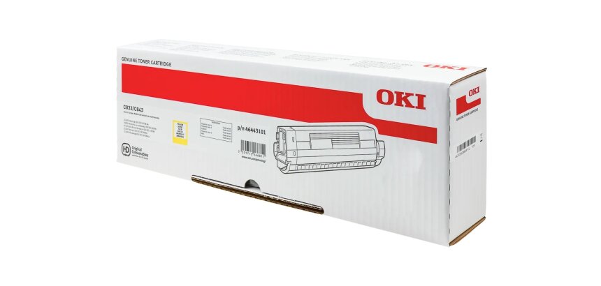 46443101 OKI C833DN Toner GeelLOW Hoge Capaciteit   10.000pag. Hoge Capaciteit