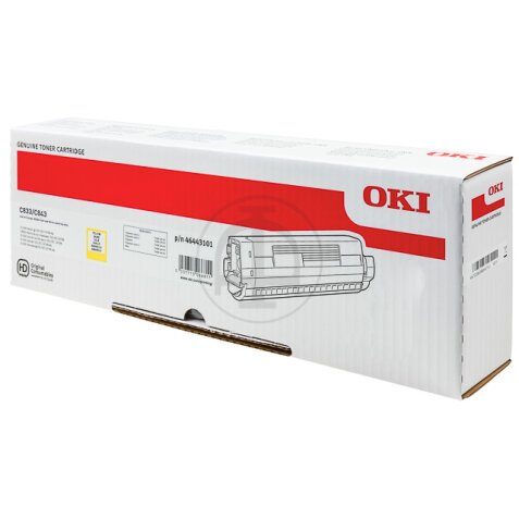 46443101 OKI C833DN Toner GeelLOW Hoge Capaciteit   10.000pag. Hoge Capaciteit