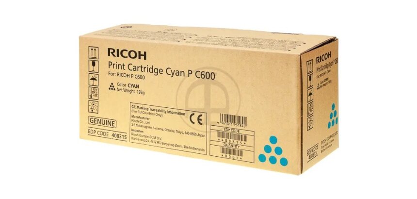 408315 RICOH P C600 Toner Cyan  12.000Pages