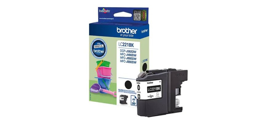 LC221BK BROTHER MFCJ880DW Inkt Zwart  260pag.