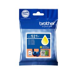 Brother cartouche d"encre, 500 pages, OEM LC-521Y, jaune