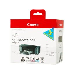 Canon PGI-72 PBK/GY/PM/PC/CO Multipack - pack de 5 - gris, photo noire, photo cyan, photo magenta, optimiseur de couleurs - original - réservoir d'encre