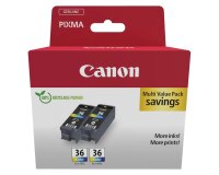 Canon CLI-36 2-Pack Tri-Color Cartridges for Inkjet Printer