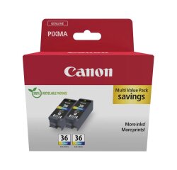 Canon CLI-36 Pack of 2 Tri-color Inkjet Printer Cartridges