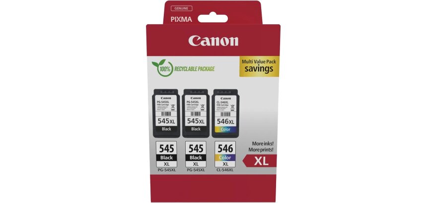 Canon ink cartridge 2 x PG-545XL + 1 x CL-546XL, 300 - 400 pages, OEM 8286B013, 4 colors