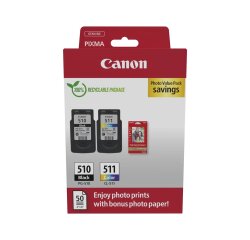 Canon inktcartridge PG-510 en CL-511, 220 pagina's, OEM 2970B017, 4 kleuren
