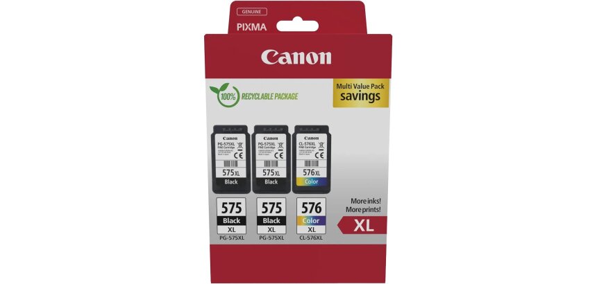 Canon ink cartridge 2 x PG-575XL + 1 x CL-576XL, 300 - 400 pages, OEM 5437C004, 4 colors