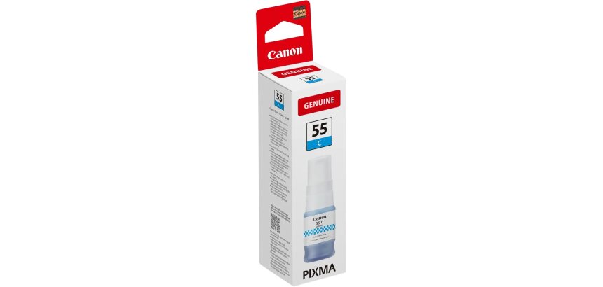 Tintenflasche GI55 von Canon, separate Farben für Tintenstrahldrucker mit Tintentank.