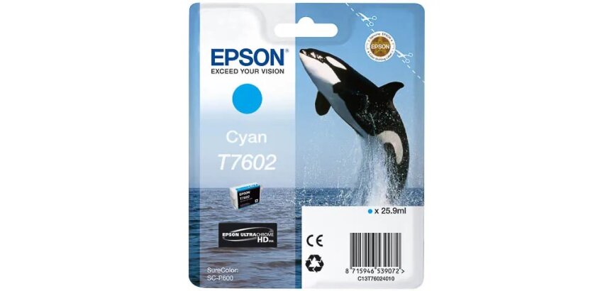 Epson T7602 - cyan - original - ink cartridge
