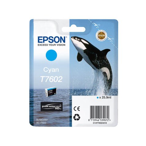 Epson T7602 - cyan - original - cartouche d'encre