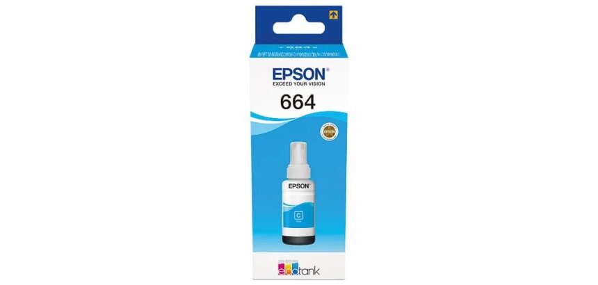 Epson inktfles T664, 7.500 pagina's, OEM C13T664240, cyaan