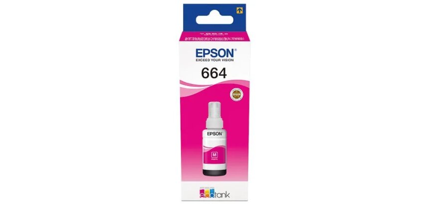 Epson bouteilles d'encre T664, 7.500 pages, OEM C13T664340, magenta