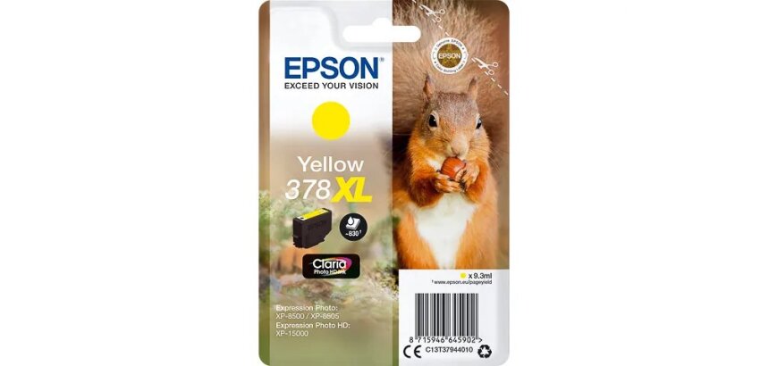 Epson cartouche d'encre 378 XL, 830 pages, OEM C13T37944010, jaune