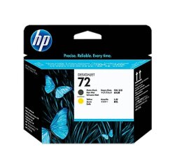 HP printkop 72, 130ml, OEM C9384A, zwart mat-geel