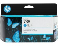 HP 738 130-ml Cyan DesignJet Ink Cartridge cartouche d'encre 1 pièce(s) Original Rendement standard