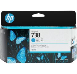 HP 738 130-ml Cyan DesignJet Ink Cartridge cartouche d'encre 1 pièce(s) Original Rendement standard