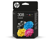 HP 308 originele 2-pack combo zwarte/driekleureninktcartridges
