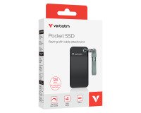 Verbatim Pocket SSD Sleutelhanger met kabelbevestiging - 128GB Zwart/Oranje