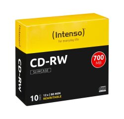 Intenso CD-RW 700MB / 80min, 12x 700 MB 10 Stück