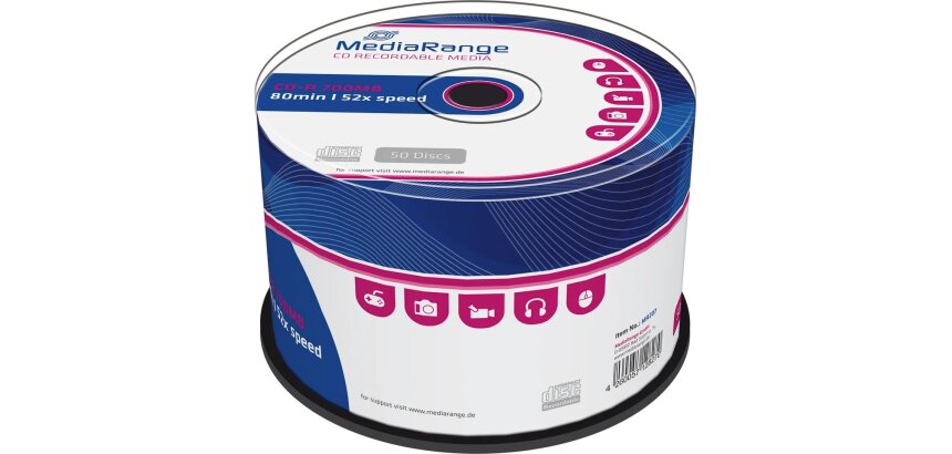 CD-R MediaRange 700Mo 80min 52x speed, 50 pièces