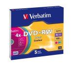 Verbatim Colours - DVD+RW x 5 - 4.7 Go - support de stockage