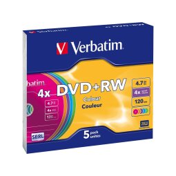 Verbatim Colours - DVD+RW x 5 - 4.7 GB - storage media