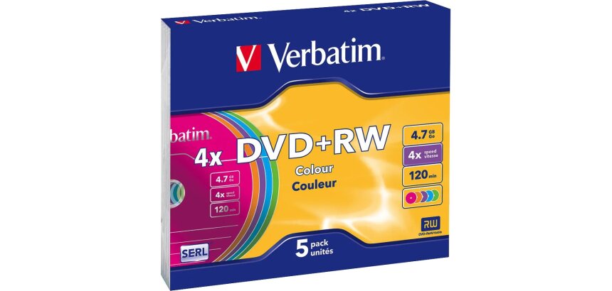 Verbatim Colours - DVD+RW x 5 - 4.7 GB - Speichermedium