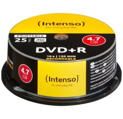 Intenso DVD+R 4.7GB, Printable, 16x 4,7 GB 25 stuk(s)