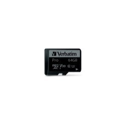 Verbatim PRO - flash memory card - 64 GB - microSDXC UHS-I