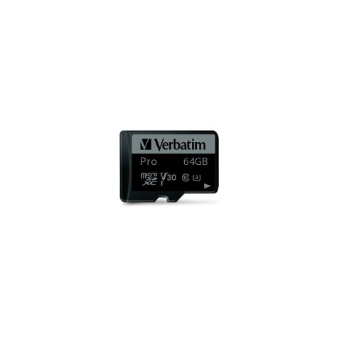 Verbatim PRO - Flash-Speicherkarte - 64 GB - microSDXC UHS-I