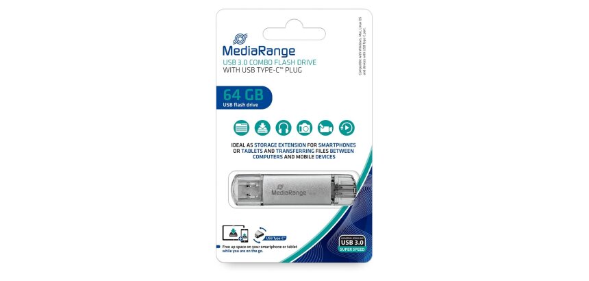 Clé USB 3.0 MediaRange USB-C 64Go