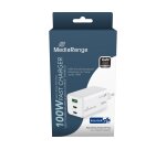 MediaRange MRMA123 Mobile Device Charger Laptop, Smartphone, Tablet White AC Fast Charging Indoor